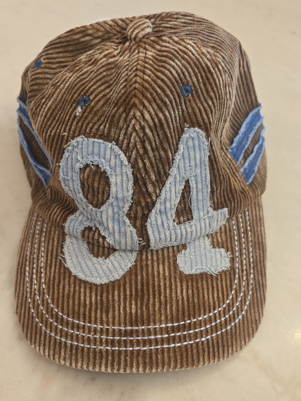 NWT Free People Hollie Varsity Corduroy Distressed Baseball Hat. OSFM